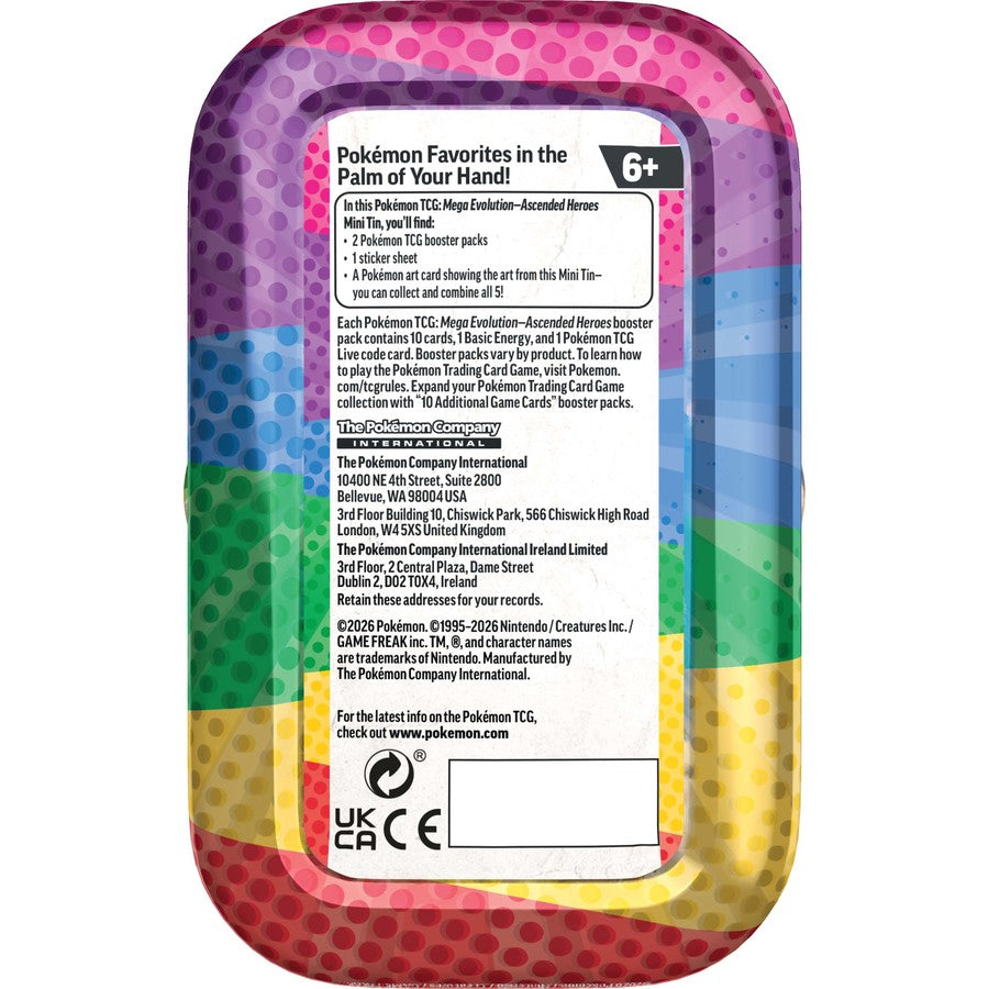 Pokemon TCG: Mega Evolution - Ascended Heroes Mini Tins - Assorted PRE ORDER