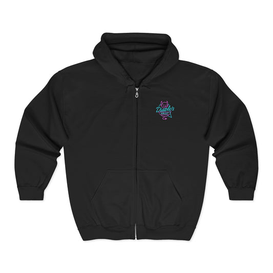 Diablos Vault Zip up Retro Logo Hoodie