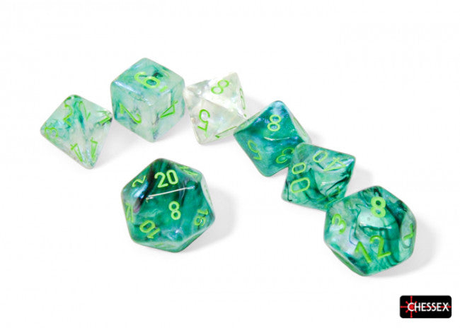 Chessex Borealis Polyhedral Kelp/Light Green Luminary 7-Die Set
