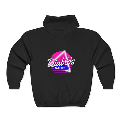 Diablos Vault Zip up Retro Logo Hoodie