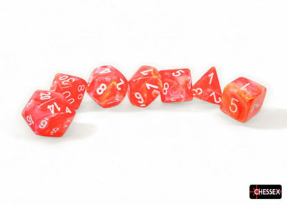 Chessex Festive Polyhedral Dahlia/White Luminary 7-Die Set