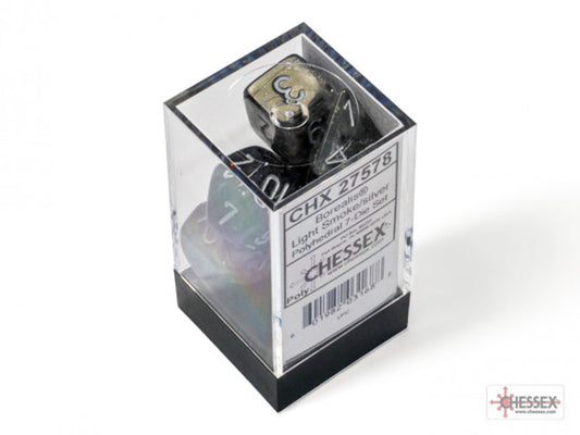 Chessex Borealis Polyhedral Light Smoke/silver Luminary 7-Die Set