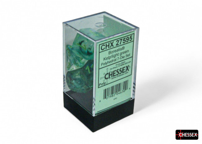 Chessex Borealis Polyhedral Kelp/Light Green Luminary 7-Die Set
