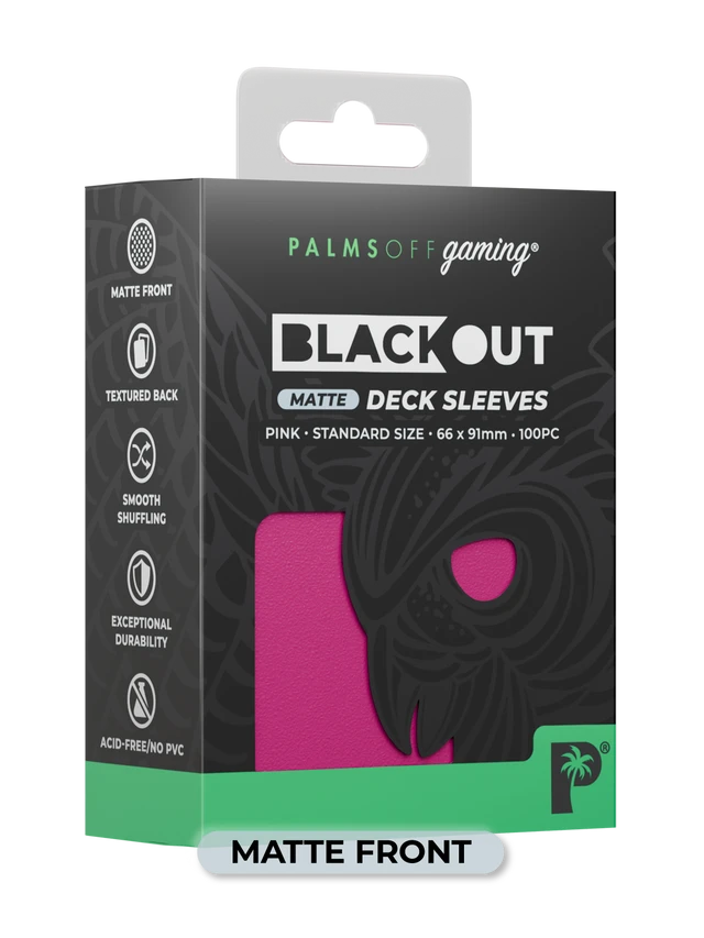 Blackout Deck Sleeves - Standard Size - Pink - Matte