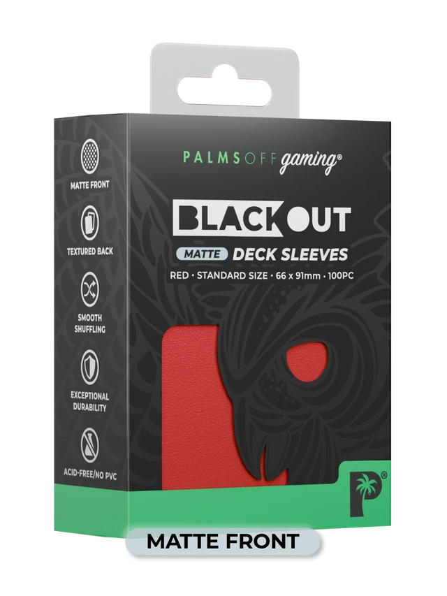 Blackout Deck Sleeves - Standard Size - Red - Matte
