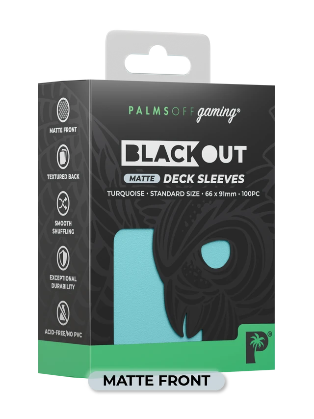 Blackout Deck Sleeves - Standard Size - Turquoise - Matte