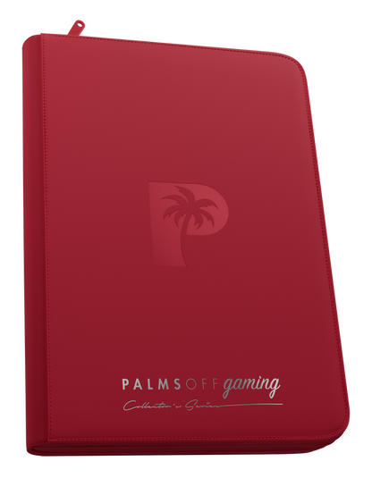 Palms Off Gaming Collector's Series Top Loader Zip Binder - 9 Pocket - Red