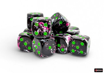Chessex: Brush Paintball/Green 16mm D6 Dice Block (12 Dice)