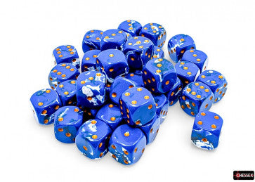 Chessex: Brush Wavebreak/Gold 12mm D6 Dice Block (36 Dice)