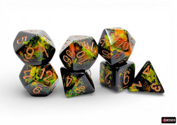 Chessex: Brush Polyhedral Deep Forest/Gold 7-Die Set