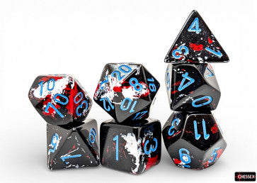 Chessex: Brush Polyhedral Dark Side/Blue 7-Die Set