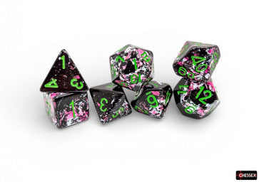 Chessex: Brush Polyhedral Paintball/Green 7-Die Set